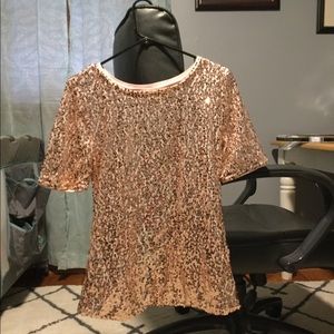 Rose gold sequin shirt